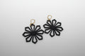 Aurelis Design Studio Geometric Flower Earrings — modern angular design for everyday or special occasions in black