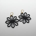 Aurelis Design Studio Geometric Flower Earrings — modern angular design for everyday or special occasions in black