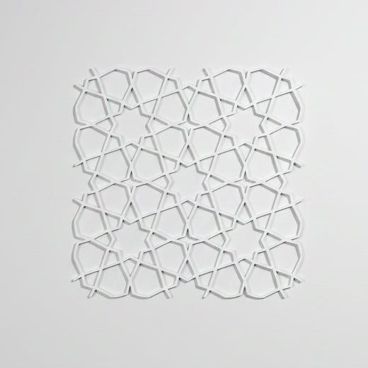 Mini Ivory arabesque geometric art piece, eco-friendly biodegradable PLA
