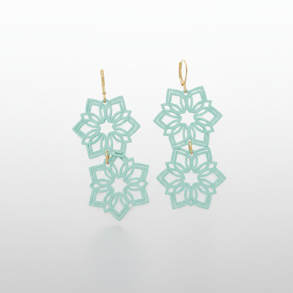 Snowflake Earrings in Blue — vibrant winter statement earrings by Aurelis Design Studio