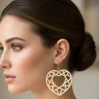 Geometric Heart Earrings