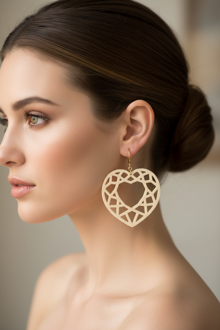 Geometric Heart Earrings