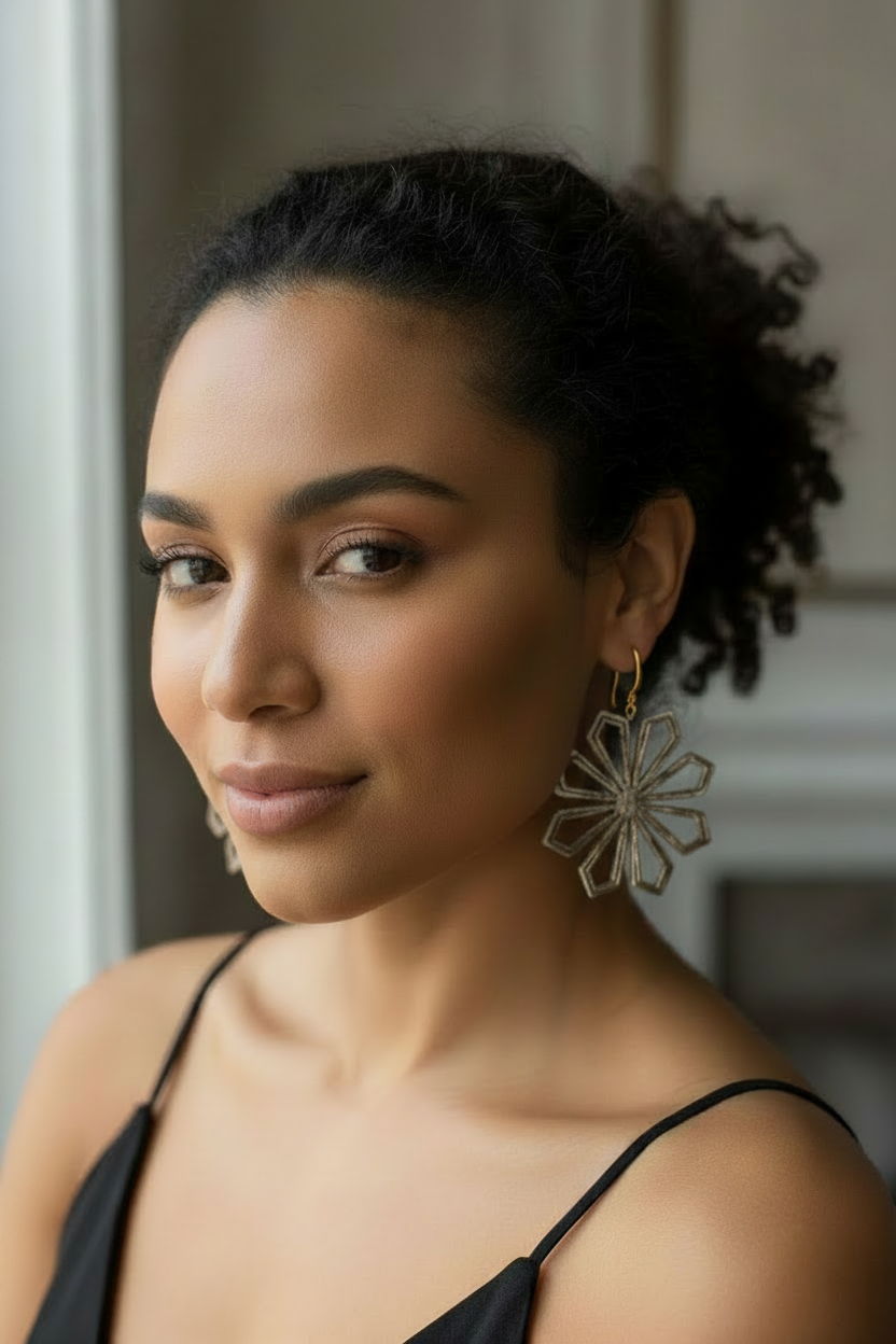 Geometric Flower Earrings