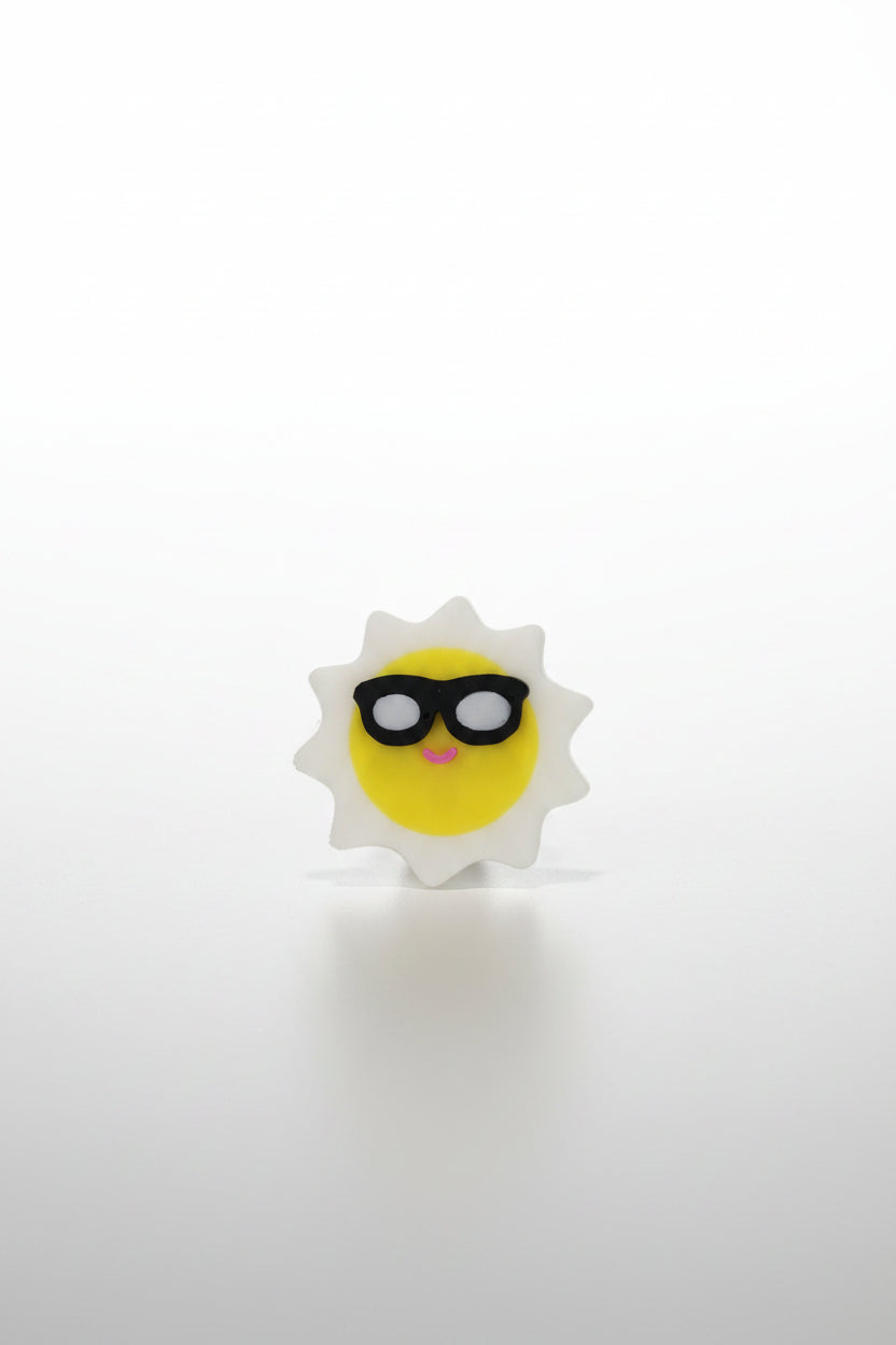 Sunny-style Croc charm in biodegradable PLA – fun Jibbitz for Crocs
