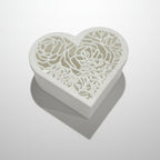 Heart Jewellery Box in White – lace lid detail, biodegradable PLA by Aurelis Design Studio
