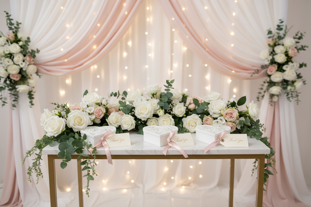 Heart Jewellery Box in White – event favour display with floral decor, biodegradable PLA by Aurelis Design Studio