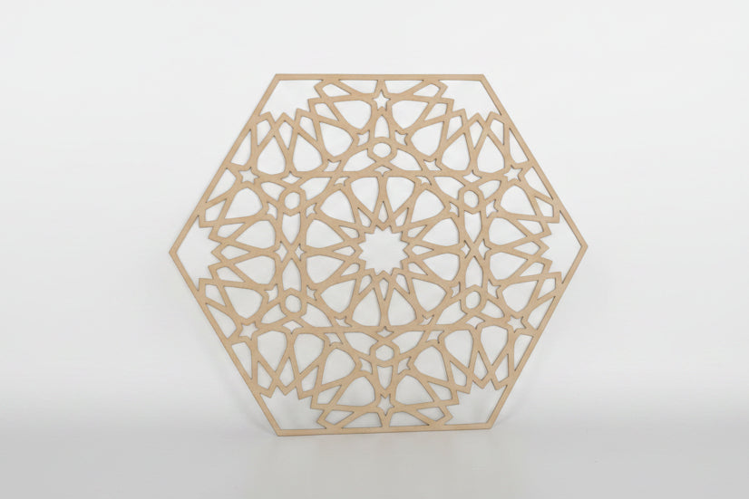 Luxe arabesque geometric wall art in premium finish, eco-friendly biodegradable PLA