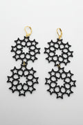 Double Star Cluster Earrings in black — celestial star design by Aurelis Design Studio
