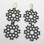 Double Star Cluster Earrings in black — celestial star design by Aurelis Design Studio
