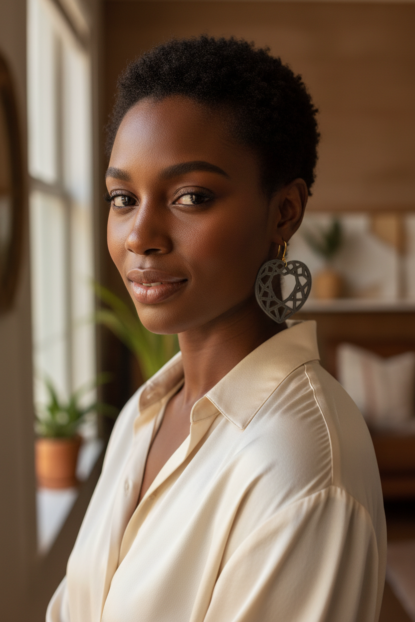 Geometric Heart Earrings