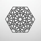 Noir arabesque geometric wall art in black, eco-friendly biodegradable PLA, 30x30cm