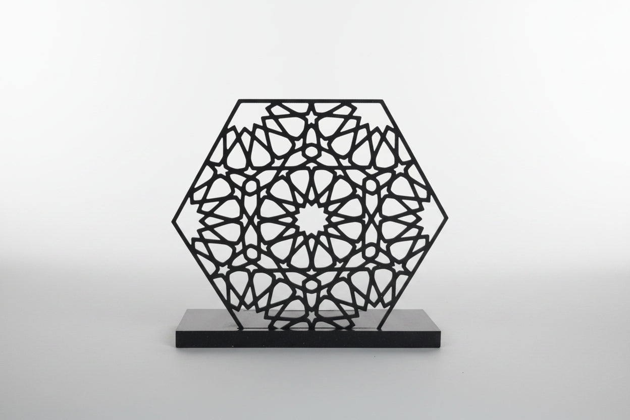 Arabesque Napkin Holder in Sparkle — decorative napkin holder with arabesque pattern by Aurelis Design Studio
