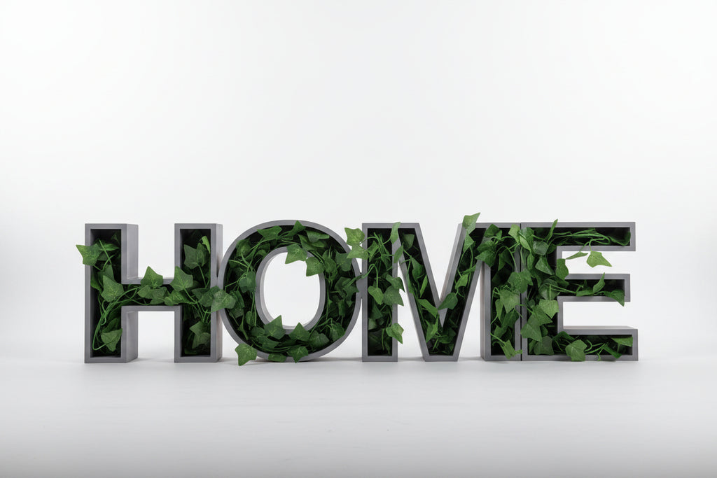 Bespoke 3D printed custom hollow fillable text with decorative leaves – Aurelis Design Studio