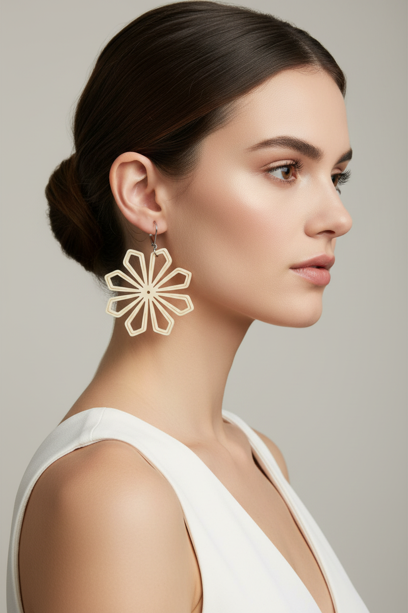 Geometric Flower Earrings