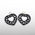 Aurelis Design Studio Geometric Heart Earrings — modern heart design for everyday or special occasions in black