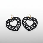 Aurelis Design Studio Geometric Heart Earrings — modern heart design for everyday or special occasions in black