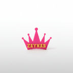 Crown-style personalized Croc charm with custom name, made from eco-friendly biodegradable PLA