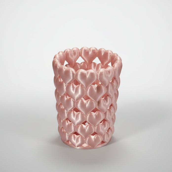 Heart Cylinder Container in Pearl – biodegradable PLA by Aurelis Design Studio