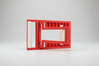 Red phone stand with white accents representing Canada Colors