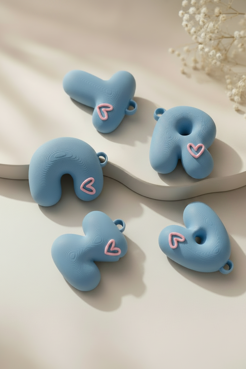 Personalized Bubble Letter Keychain