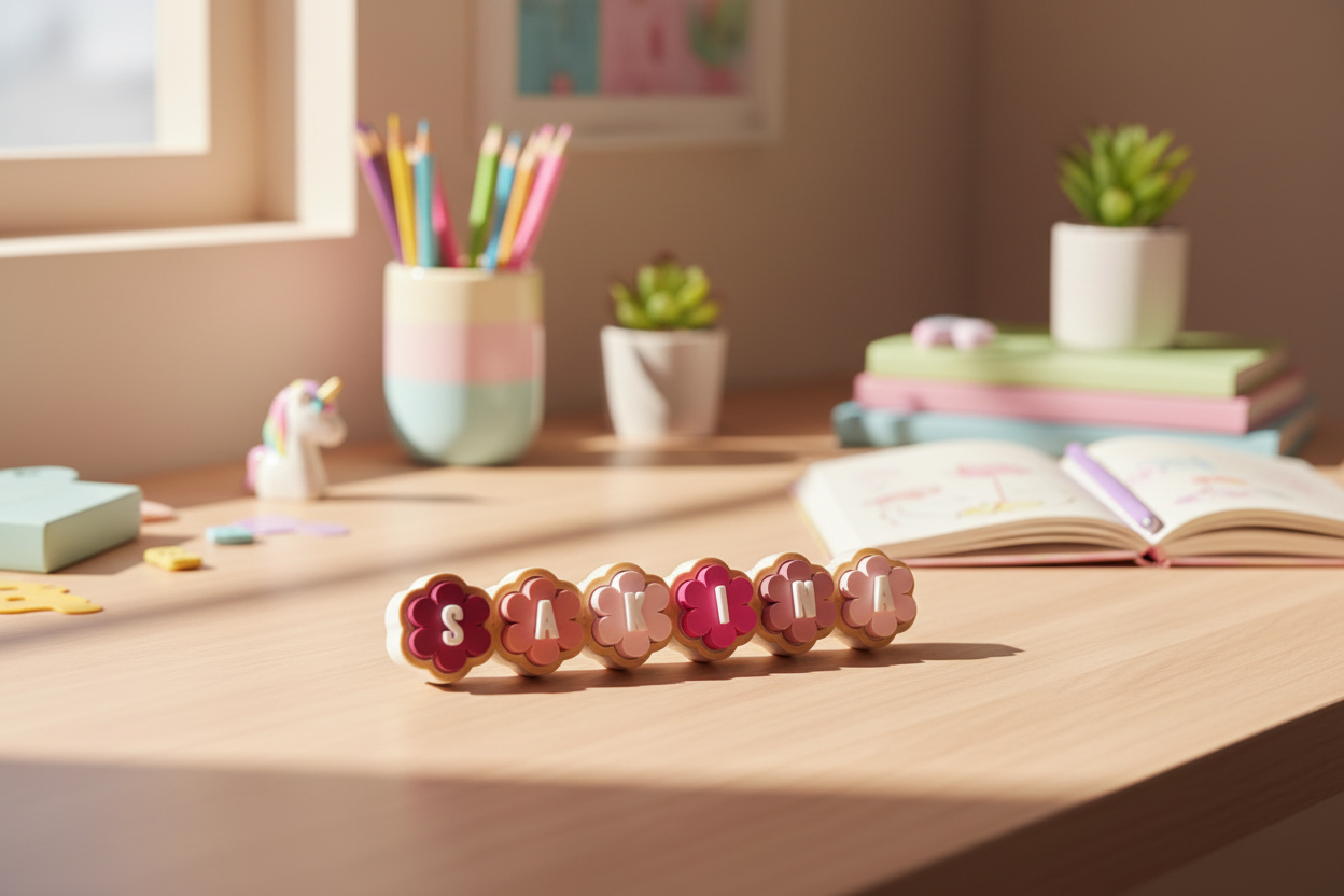 Personalized Flower Clicker – Custom Name Fidget Desk Toy