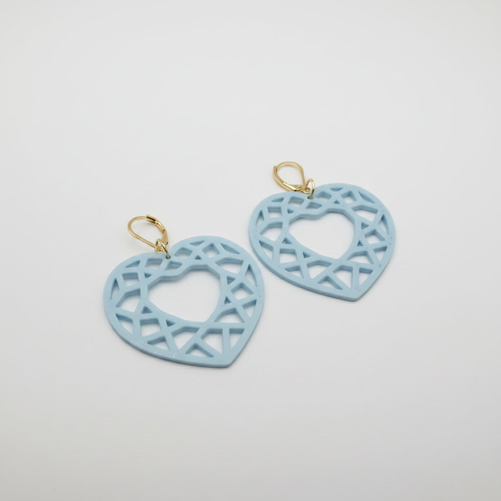 Bold angular heart design by Aurelis Design Studio in light blue