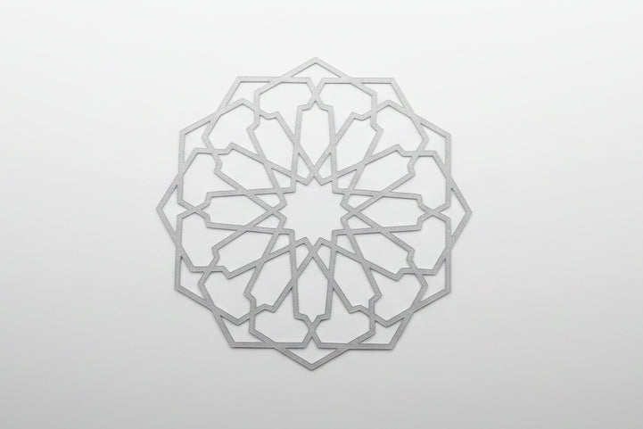 Bloom arabesque geometric wall art in floral tones, eco-friendly biodegradable PLA, 30x30cm