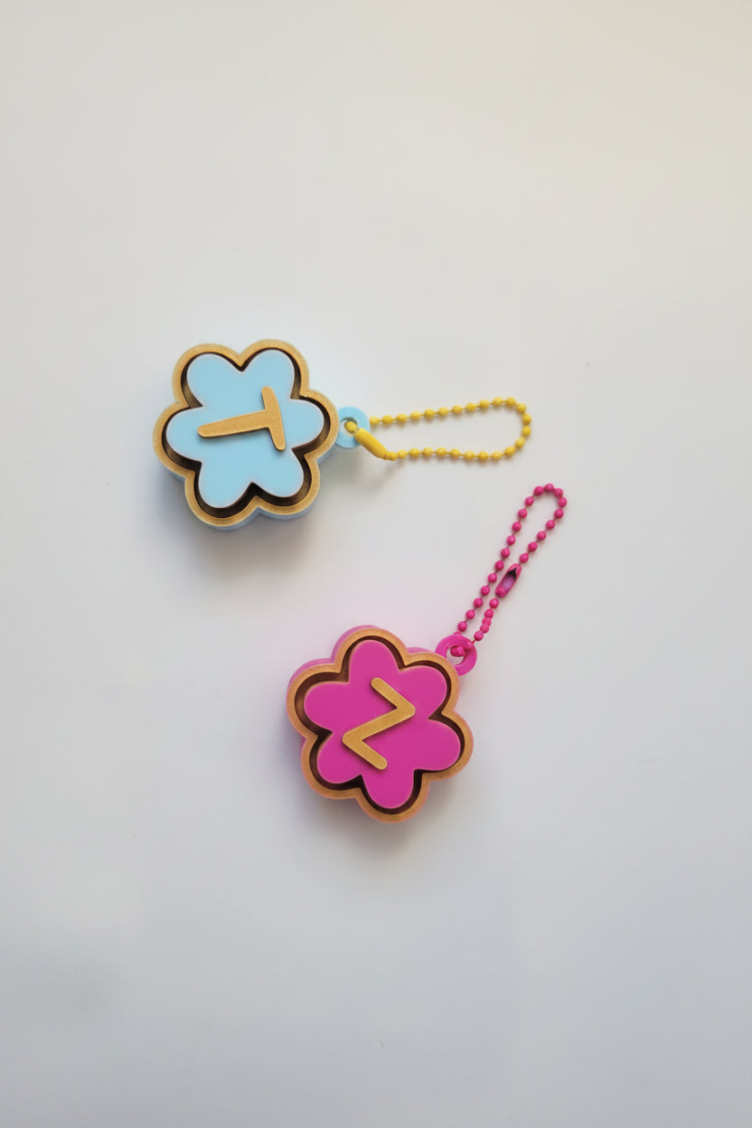 Personalized Flower Clicker Keychain