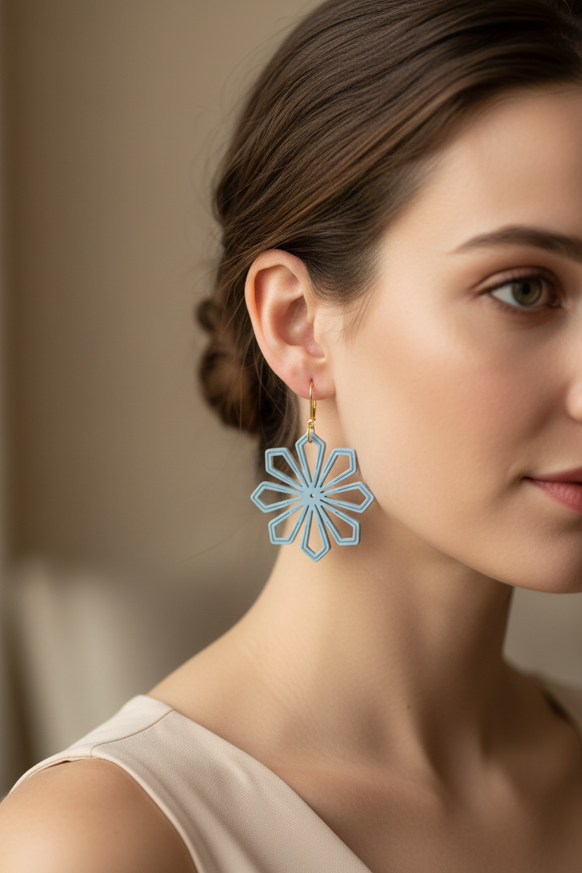 Geometric Flower Earrings